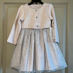 NWT Pippa & Julie Two Piece Silver And Pink Especial Ocassion Dress